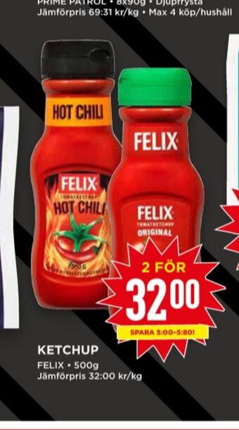 Willys Felix ketchup erbjuda