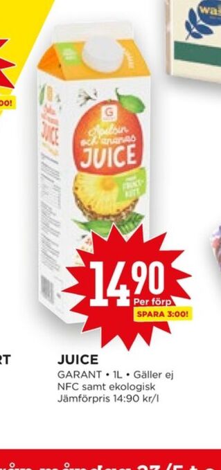 Willys Hemma Garant juice erbjuda