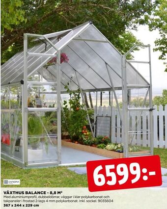 Jem&Fix Växthus balance - 8,8 m 2 erbjuda