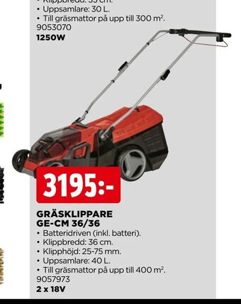 Jem&Fix Gräsklippare ge-cm 36/36 erbjuda