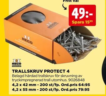 Jem&Fix Trallskruv protect 4 erbjuda