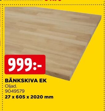 Jem&Fix Bänkskiva ek erbjuda