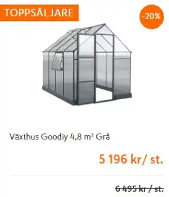 Växthus Goodiy 4,5 m2 Grå