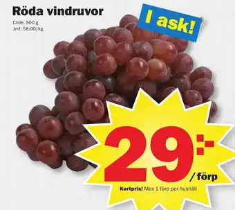 Pekås Chile, Röda vindruvor 500 g erbjuda