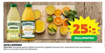 Coop Extra Juice/lemonad erbjuda