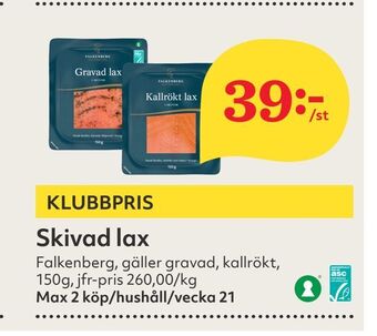 Hemköp Skivad lax erbjuda