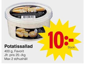 Matöppet Potatissallad erbjuda