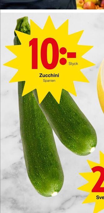Matöppet Zucchini erbjuda