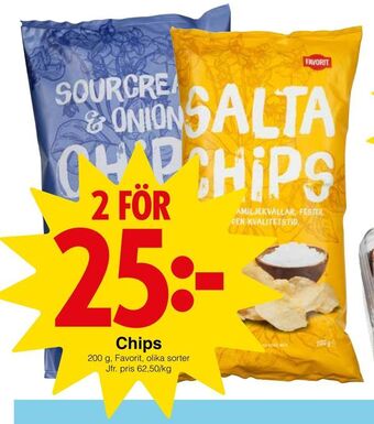 Matöppet Chips erbjuda