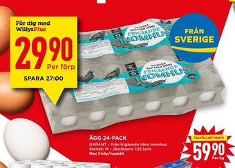 Willys Ägg 24-pack erbjuda
