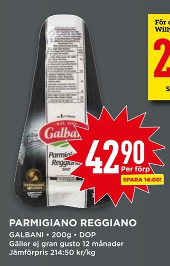 Willys Parmigiano reggiano erbjuda