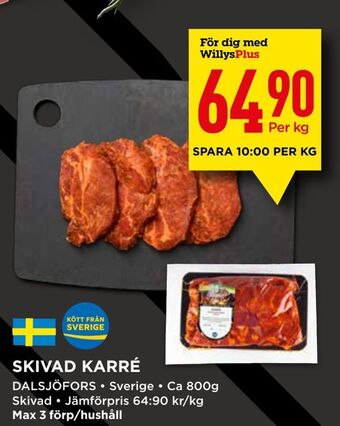 Willys Skivad karré erbjuda