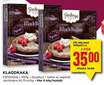 Willys Kladdkaka erbjuda