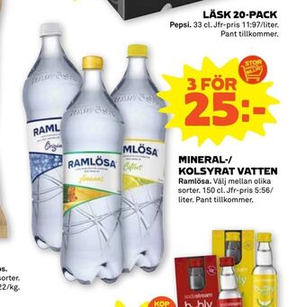 Stora Coop Mineral-/ kolsyrat vatten erbjuda