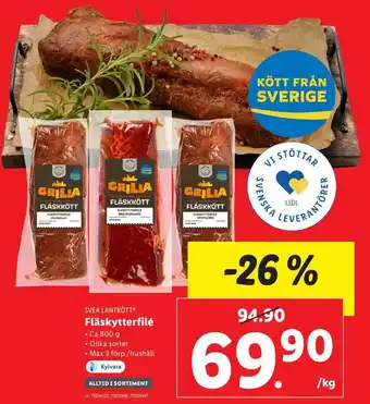 Lidl Svea Lantkött Fläskytterfilé 800 g erbjuda