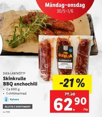 Lidl Svea Lantkött Skinkrulle BBQ anchochili 600 g erbjuda