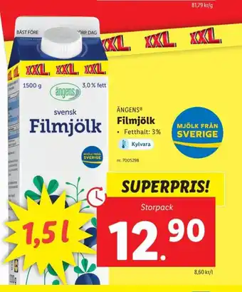 Lidl Ängens Filmjölk 1,5 l erbjuda