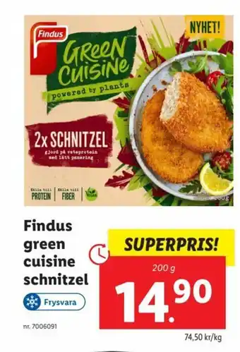 Lidl Findus green cuisine schnitzel 200 g erbjuda