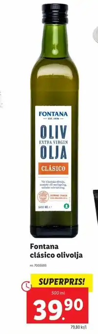 Lidl Fontana clásico olivolja 500 ml erbjuda