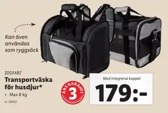 Lidl Zoofari Transportväska för husdjur* Max 8 kg erbjuda