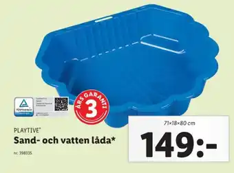 Lidl Playtive Sand- och vatten låda* 71x18x80 cm erbjuda