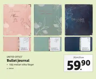 Lidl United Office Bullet journal 20,4x23 cm erbjuda