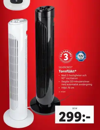 Lidl Silvercrest Tornfläkt* Höjd: 76 cm erbjuda