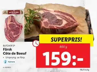 Lidl Butcher's Färsk Côte de Boeuf 800 g erbjuda