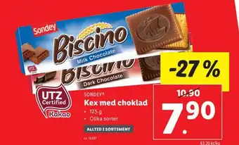 Lidl Sondey Kex med choklad 125 g erbjuda