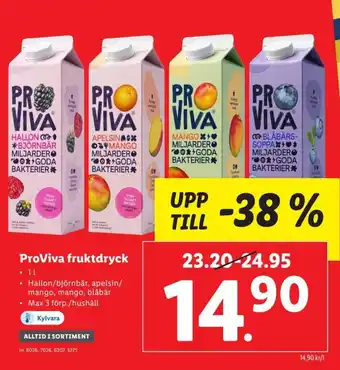 Lidl ProViva fruktdryck 1 l erbjuda