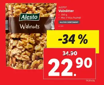 Lidl Alesto Valnötter 200 g erbjuda
