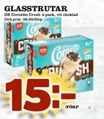 GB Cornetto Crush Glasstrutar 4-pack