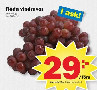 Pekås Röda vindruvor erbjuda