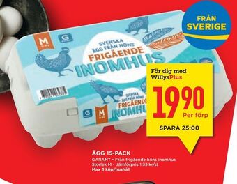 Willys Hemma Ägg 15-pack erbjuda