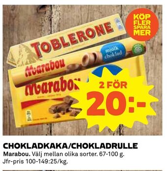 Coop Chokladkaka/chokladrulle erbjuda