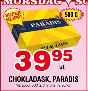 Nya Pulsen Chokladask, paradis erbjuda