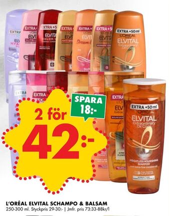 ÖoB L'oréal elvital schampo & balsam erbjuda