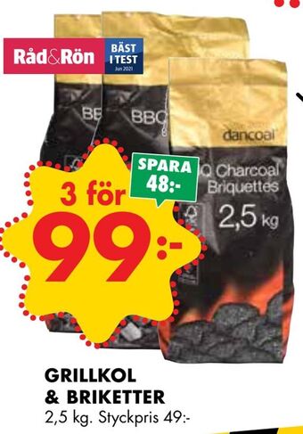 ÖoB Grillkol & briketter erbjuda