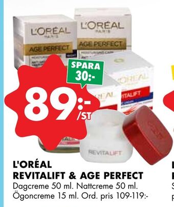 ÖoB L'oréal revitalift & age perfect erbjuda