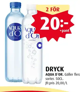 Handlar'n Aqua dor mineralvatten erbjuda