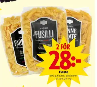 Matöppet Favorit pasta sorterad erbjuda