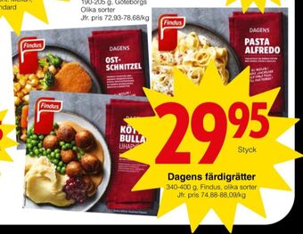 Matöppet Findus färdigrätter erbjuda