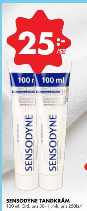 ÖoB Sensodyne tandkräm erbjuda