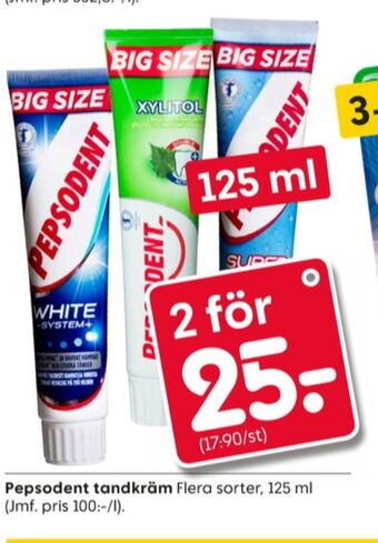 Rusta Pepsodent tandkräm erbjuda