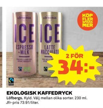Coop Löfbergs iskaffe erbjuda