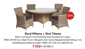 Bord Milena + Stol Telese