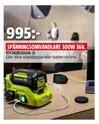 Bauhaus Ryobi spänningsomvandlare erbjuda