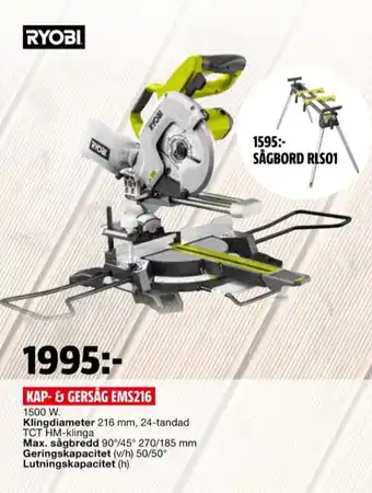 Bauhaus Ryobi kap- & gersåg erbjuda