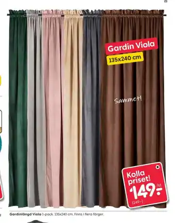 Rusta Regent gardiner erbjuda