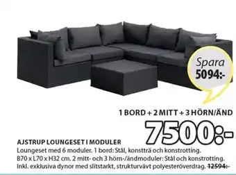 JYSK Ajstrup Loungeset I Moduler erbjuda
